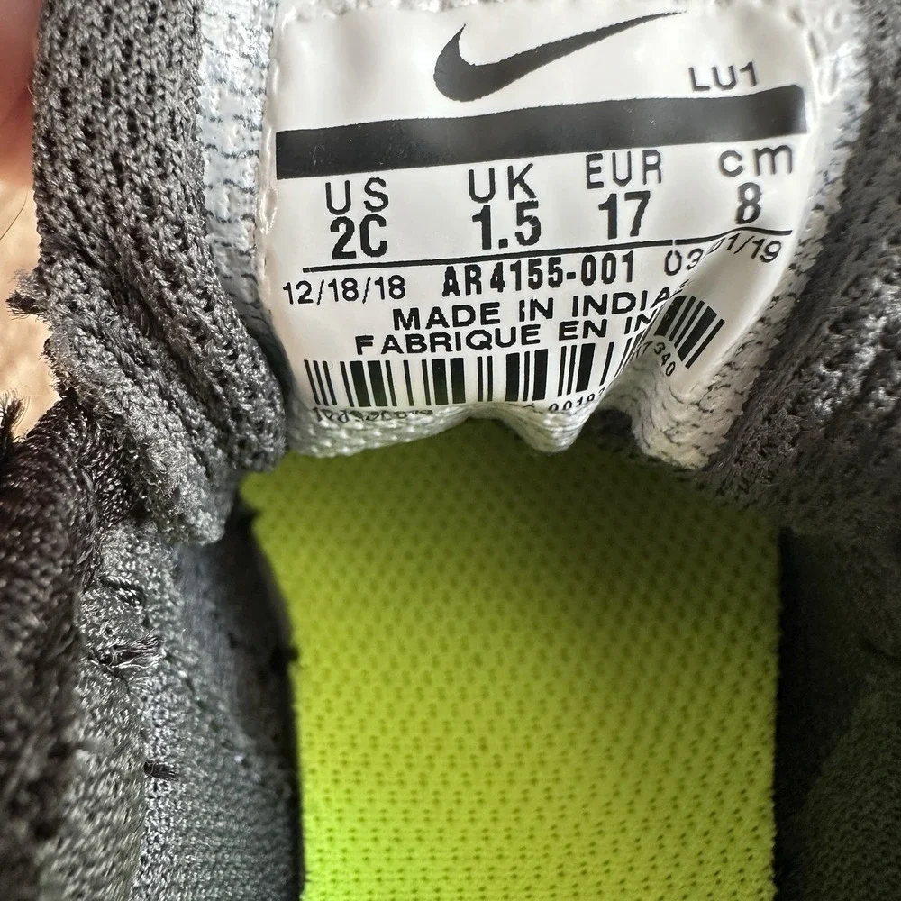 Nike Toddler Kids Flex Contact 3 AR4155-001 Black Hook And Loop Walking Shoes 2C